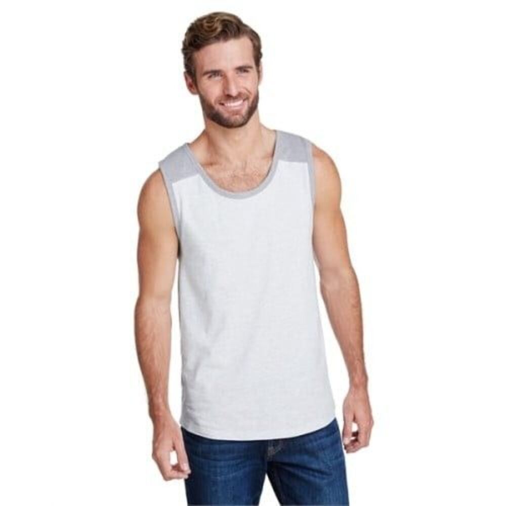 NWT L.A.T Apparel Men’s Medium Gray Contrast Back Tank Sleeveless Crew neck